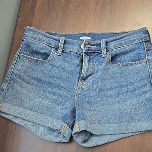 Old Navy Women's Denim Roll-Cuff Shorts - Medium Blue